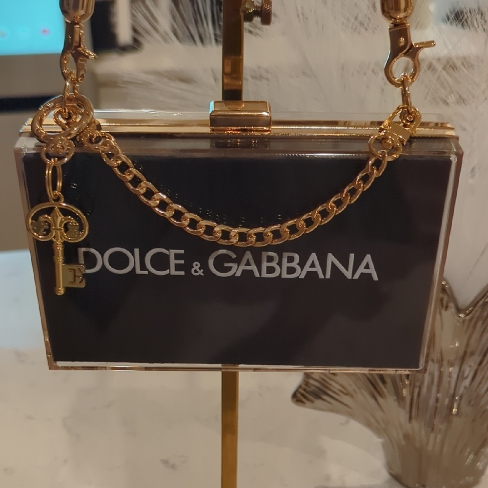 SOLD | Dolce & Gabbana Paper Shopping Bag Upcycled Novelty Clutch - Picture 1 of 6